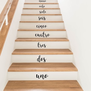 Stair Decals, Stair Stickers, Stair Riser Stickers, Spanish Decor, Spanish Numbers, Number Stair Stickers, Number Decals, Number Stickers