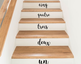 Stairs Decals, Stairs Stickers, Riser Decals, French Numbers, French Art, Vinyl Stickers, Stair Riser Stickers, Stair Riser Decals, 390