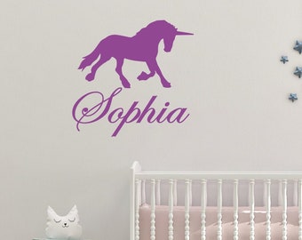 Children's Name Custom Unicorn Wall Sticker