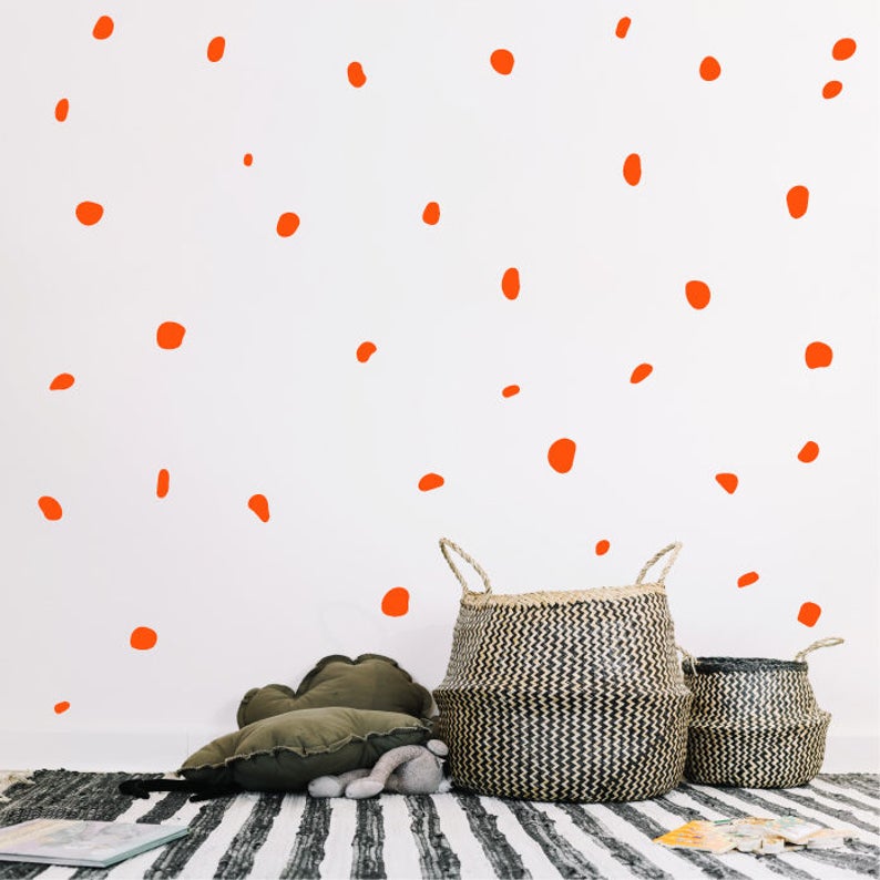 Polka Dot Stickers Polka Dot Wall Decal Stickers Irregular For Etsy