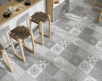 Besttoolifes Adesivi per piastrelle in stile vittoriano marocchino, 9 x 9 cm, per cucina e bagno, adesivo da parete, stile shabby chic vintage (A