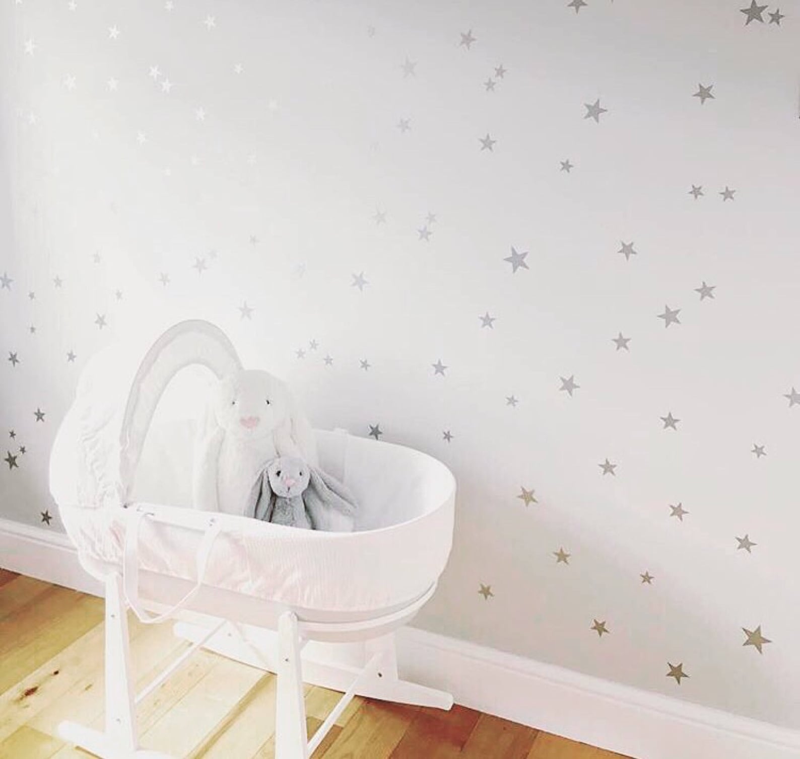 Nursery Wall Decals Wall Stickers 120 Silver Metallic Stars Etsy