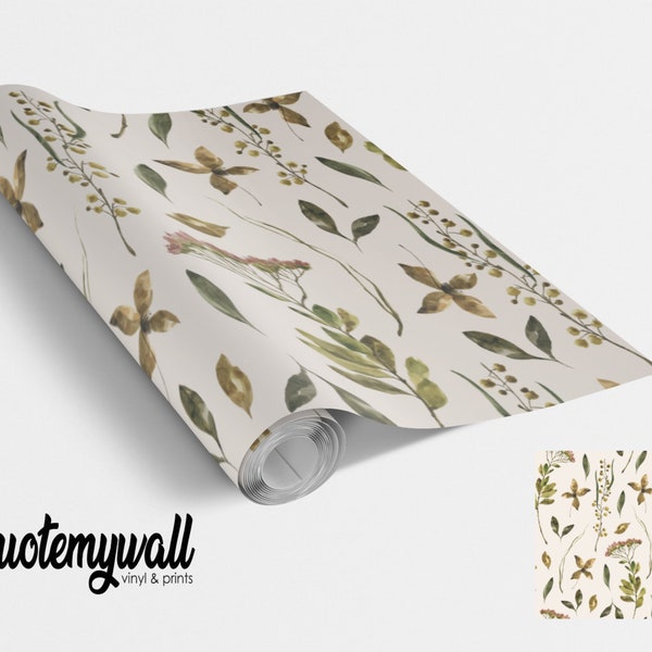 Autumn Leaves and Cotton Blossom Self Adhesive Vinyl