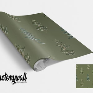 Forest Green Fir Trees Vinyl Furniture Wrap