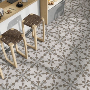 Art Deco Flourish Design Removable Tile Stickers For Kitchen & Bathroom