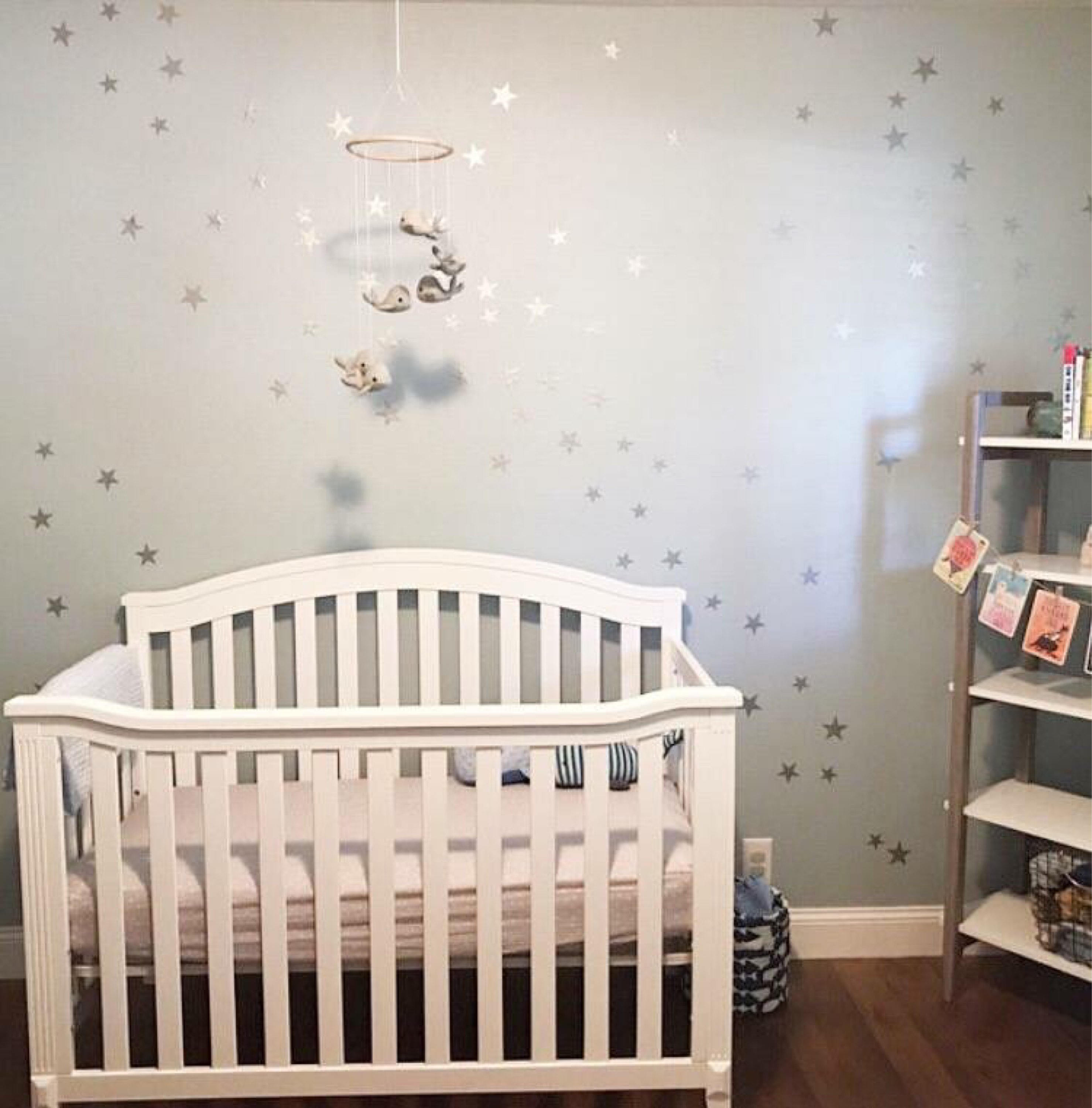 Nursery Wall Decals Wall Stickers 120 Silver Metallic Stars Etsy