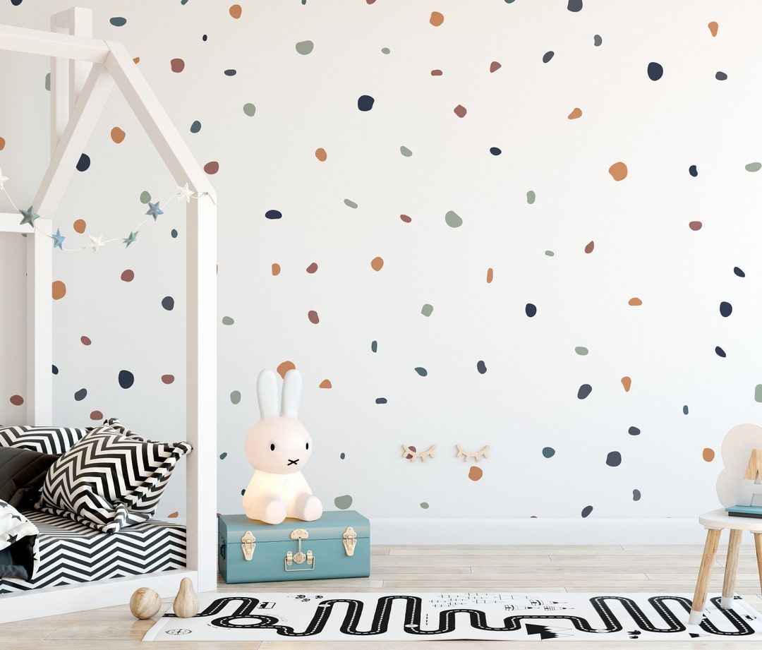 Boho Chic Irregular Polka Dot Nursery Wall Stickers for Kids Bedrooms ...