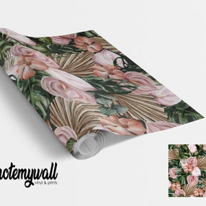 Vinyl Wrap For Furniture Tropical Plants Palm Leaf Calla Lilly Print Self Adhesive Vinyl Vinyl Wraps For Furniture