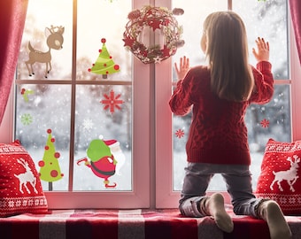 Adesivi per finestre a forma di fiocco di neve, adesivi per finestre di Natale, adesivi per finestre a forma di fiocco di neve di Natale, decorazioni per finestre di Natale, decalcomanie per