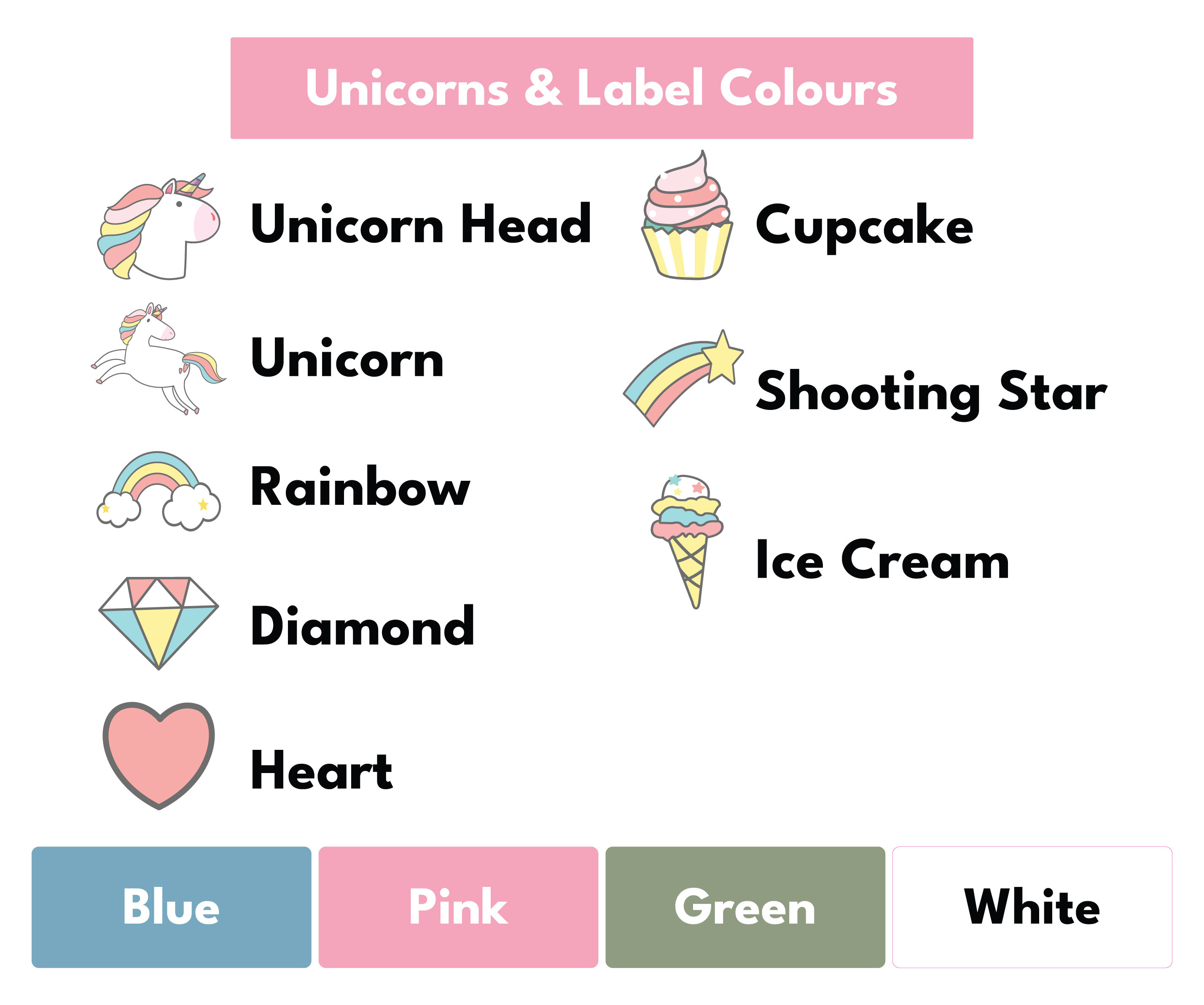 36 Unicorn Stick On Clothing Labels For Kids School Unicorn Clothes No-Iron Children Name Labels