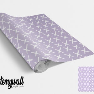 Purple Cross Pattern Vinyl Window/Furniture Wrap Vinyl Wraps For Furniture