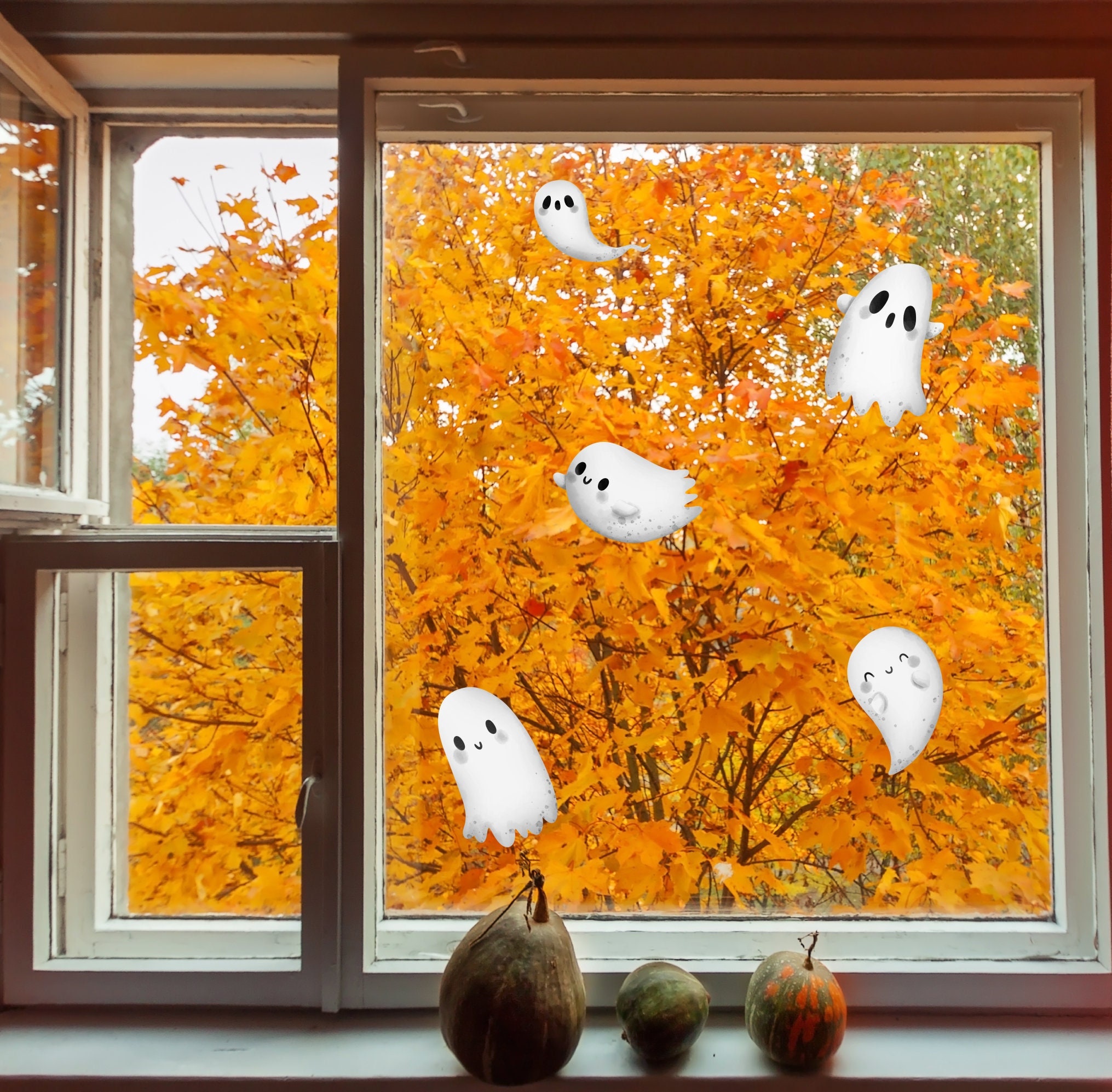 9 Blätter Halloween Fensteraufkleber – PVC, Statisch Haftend, Gruselige Deko