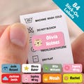 84x Washable Clothes Labels Stick On | Personalized Kids Name Tags for School Uniform | Waterproof Durable No Iron Stickers product logo