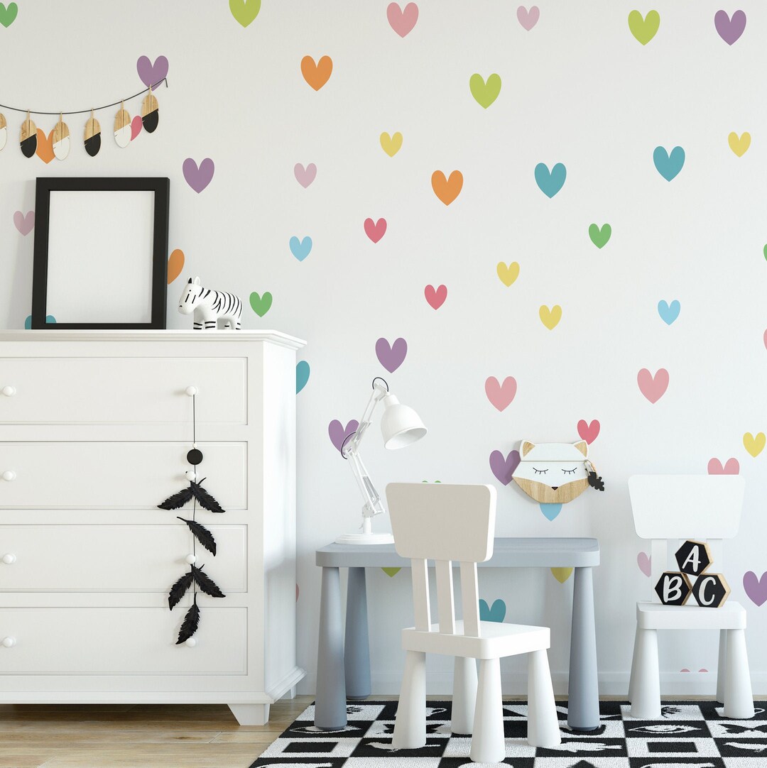 Buy Pastel Heart Shapes Wall Stickers Online in India Etsy