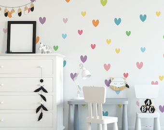 Pastel Heart Shapes Wall Stickers