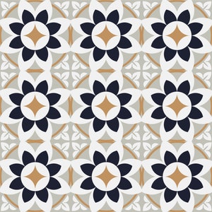 Deep Navy & Beige Tile Stickers Pack