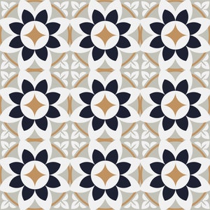 Deep Navy & Beige Tile Stickers Pack