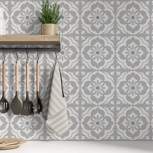 Gray & White Mosaic Tile Stickers