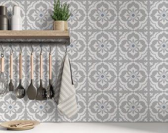 Gray & White Mosaic Tile Stickers