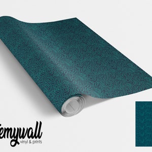 Blue & Aqua Green Swirl Pattern Vinyl Wrap Vinyl Wraps For Furniture