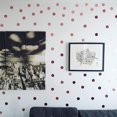 100 Gold Metallic Polka Dot Wall Decals/wall Stickers Etsy UK