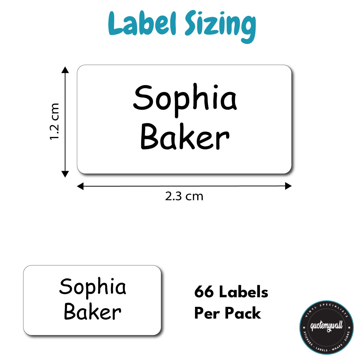 66 Stick-On Clothing Labels, Personalized Care Home & School Labels For Kids - Washable Clothing Tags No-Iron