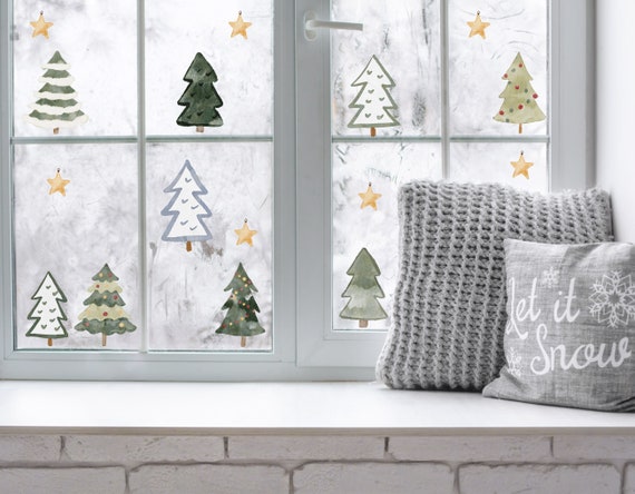 196 Decorazioni Natalizie Per Finestre In PVC Elettrostatiche - 9 Fogli 30x20 Cm Con Renne, Alberi, Fiocchi Di Neve - 3
