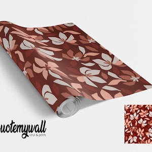 Red Poinsettia Flowers Self Adhesive Vinyl Vinyl Wraps For Furniture