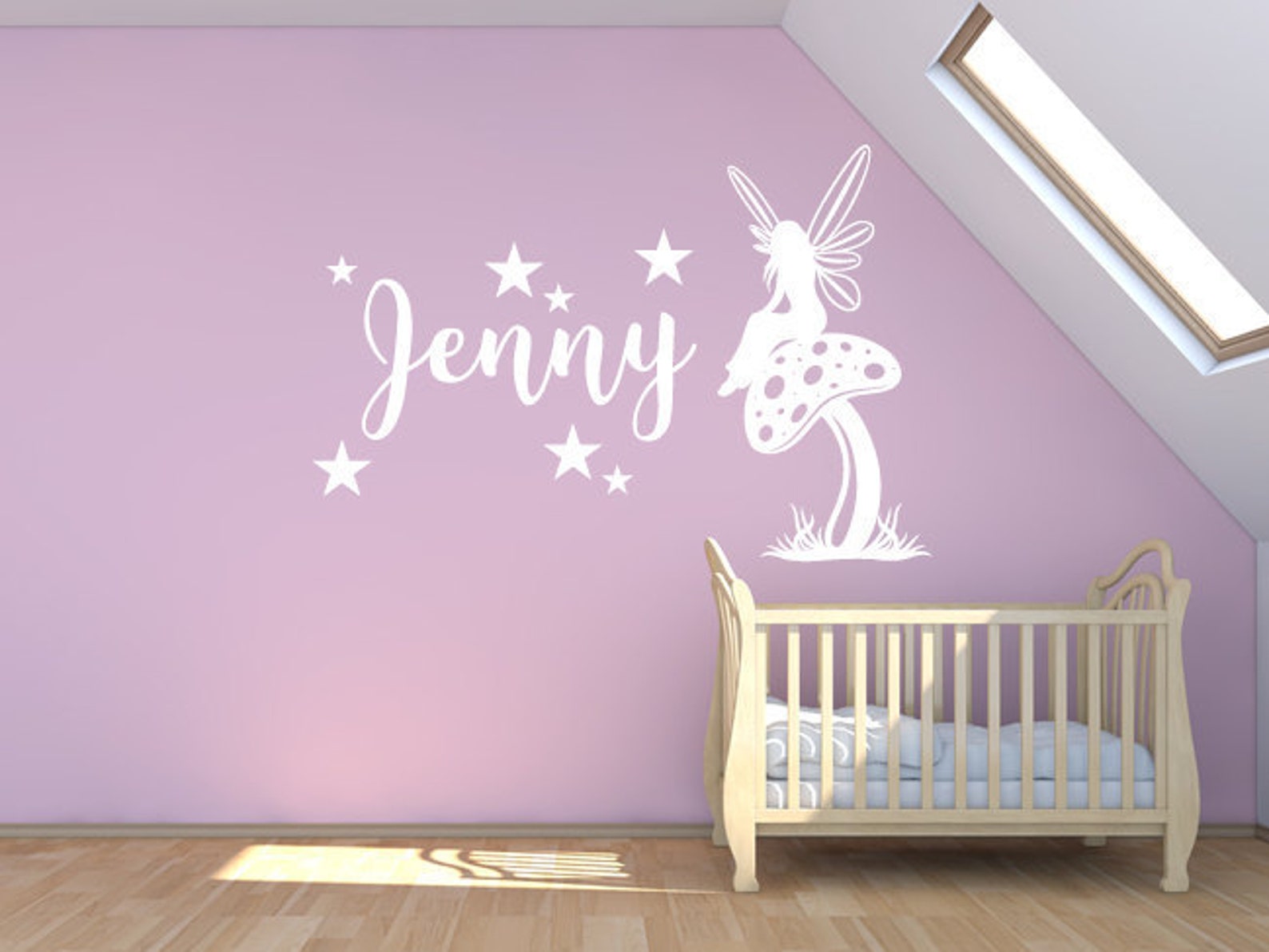 Customised Nursery Wall Sticker/Wall Decal Girls Name Fairy Etsy