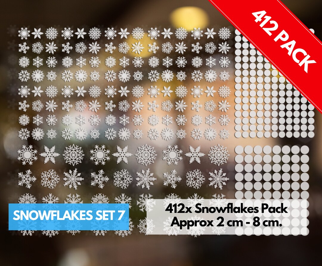Mega Snowflake Window Stickers 412 Pack - Christmas Window Sticker ...