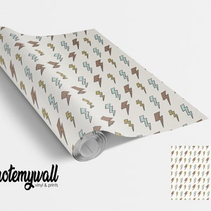 Mini Lightning Bolts Print Self Adhesive Vinyl Vinyl Wraps For Furniture