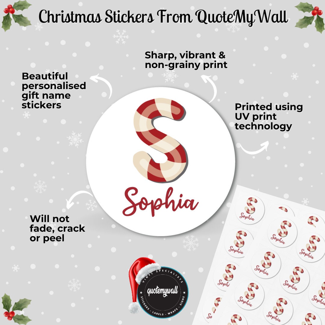 Christmas Present Label Reindeer Gift Sticker - Personalized Gift Sticker Labels For Kids, Friends & Family.