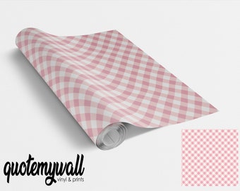 Baby Pink Checked Vinyl Furniture Wrap