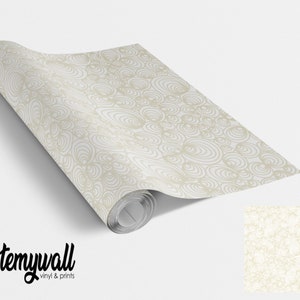 Hand Drawn Circular Pattern Furniture Vinyl Wrap Vinyl Wraps For Furniture, Self Adhesive Vinyl Film For Kitchen Worktops
