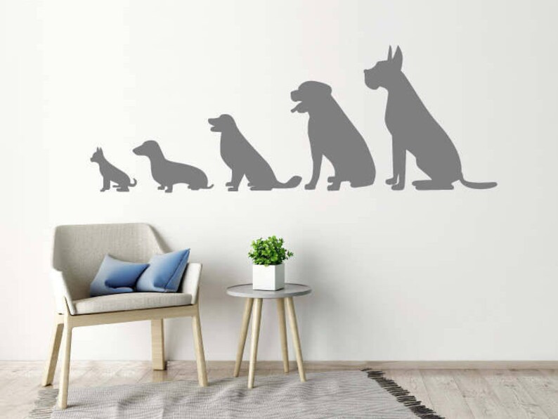 Animal Wall Stickers Line Of 5 Dogs Animal Wall Decals Etsy