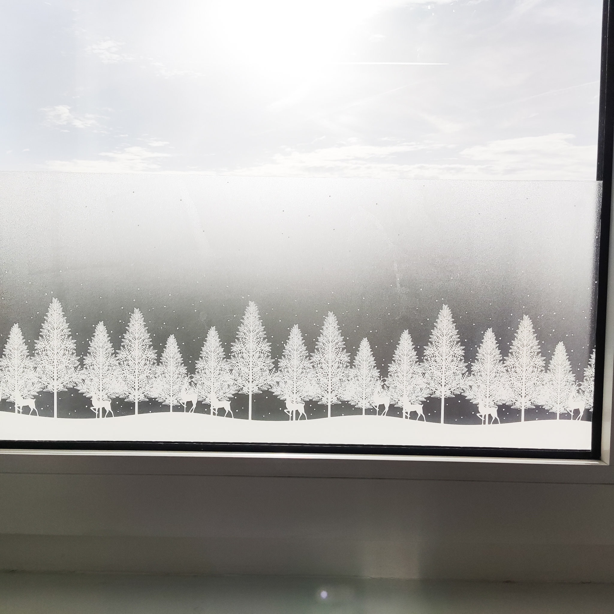 Niviy Christmas Snowflake Window Film - Frosted Privacy Decal, UV Blocking Static Cling (17.7" X 78.7")