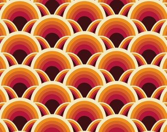 Self Adhesive Furniture Stickers Retro Vintage Circles Pattern Vinyl Wrap Vinyl Wraps For Furniture