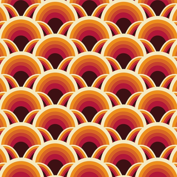 Self Adhesive Furniture Stickers Retro Vintage Circles Pattern Etsy UK