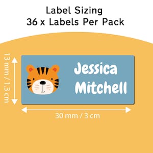 36 Stick On Clothing Labels For Kids Back To School Clothes & Stationery Washable Name Tags Peel Stick zdjęcie 6