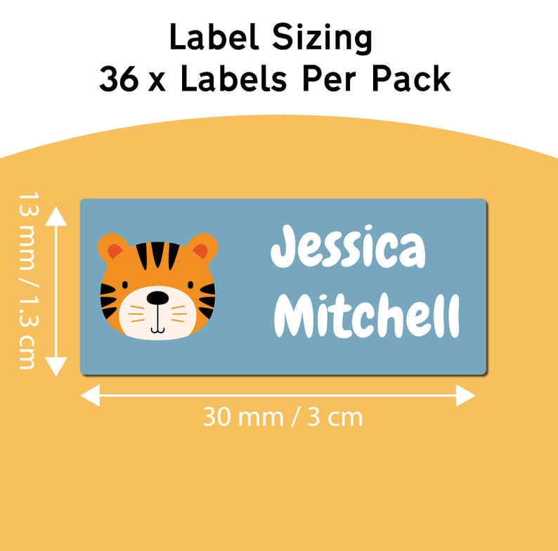 36 Stick On Clothing Labels For Kids Back To School Clothes & Stationery Washable Name Tags Peel Stick image 6