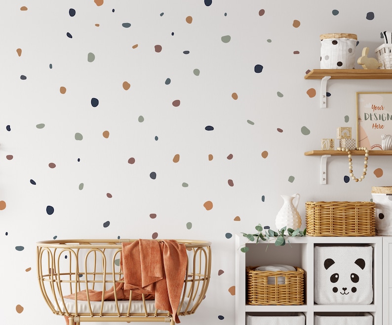 Boho Chic Irregular Polka Dot Nursery Wall Stickers for Kids Etsy UK