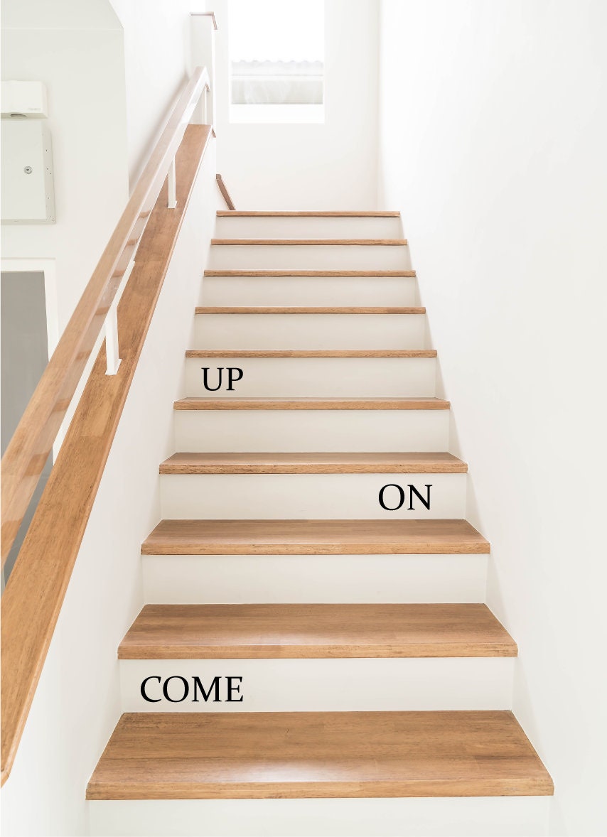 Stair Wall Stickers Stairs Wall Decals Quotes Come On Up Home Etsy