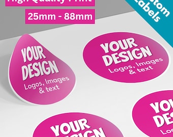 Custom Circle Round Cut Sticker Labels For Business Logo - Personalized Stickers For Kids Party Bags, Candle Business, Envelope Stickers