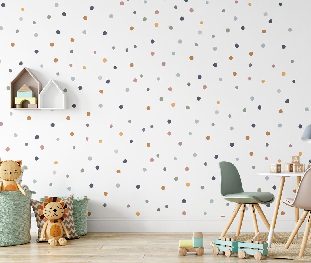 150 Mini Boho Chic Polka Dot Wall Stickers for Children's Bedrooms ...