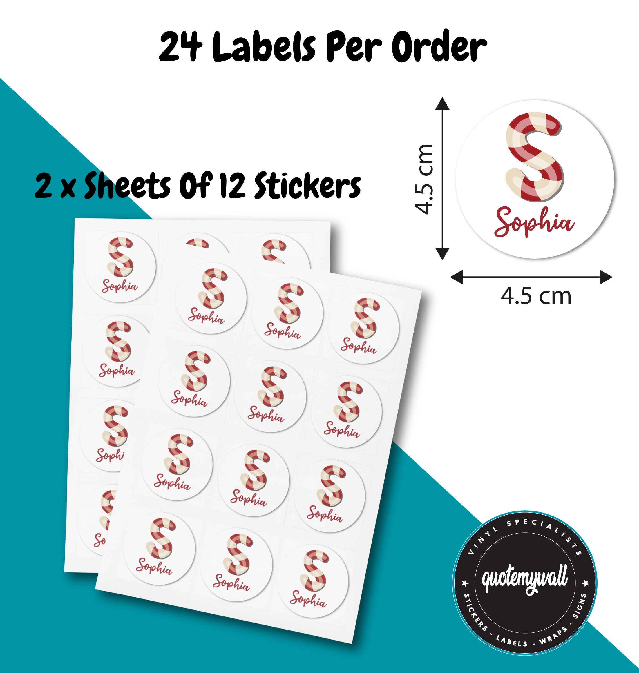 Customized Christmas Gift Present Sticker Label, Christmas Name Sticker, Christmas Name Label, Initial Gift Tag