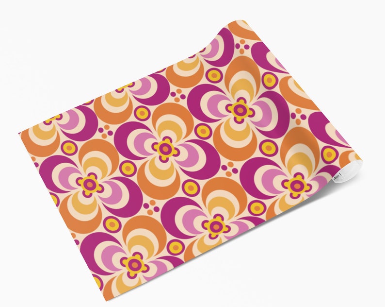 Retro Crescent Pattern Vinyl Wrap Vinyl Wraps for Furniture Etsy UK