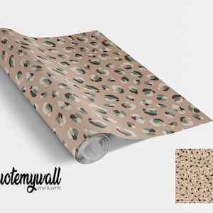 Safari Khaki Leopard Print Jungle Self Adhesive Vinyl Vinyl Wraps For Furniture