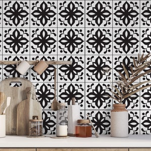 Black & White Pattern Tile Stickers