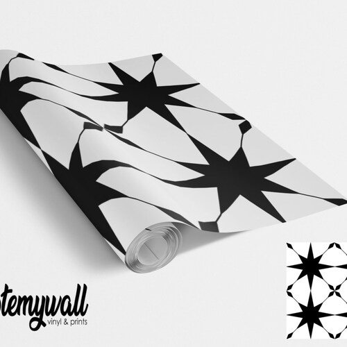 Vintage Geometric Pattern Vinyl Wrap Vinyl Wraps for Furniture Etsy UK