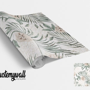 Fern Leaf Flowers Self Adhesive Vinyl Vinyl Wraps For Furniture